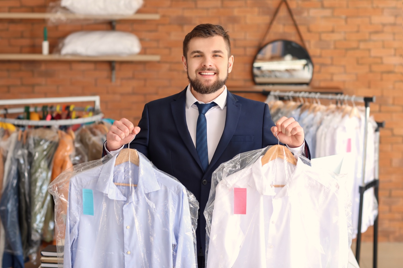 A neighbourhood dry cleaner at work