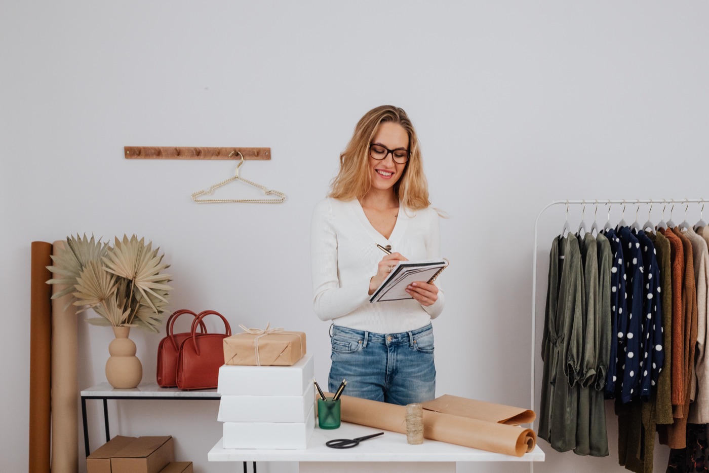A small business owner at work in their Toronto shop